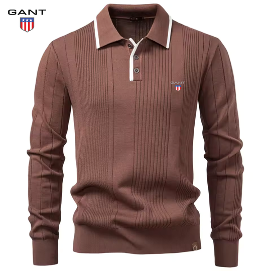 Men’s Textured Knit Polo Sweater || Clearance Sale