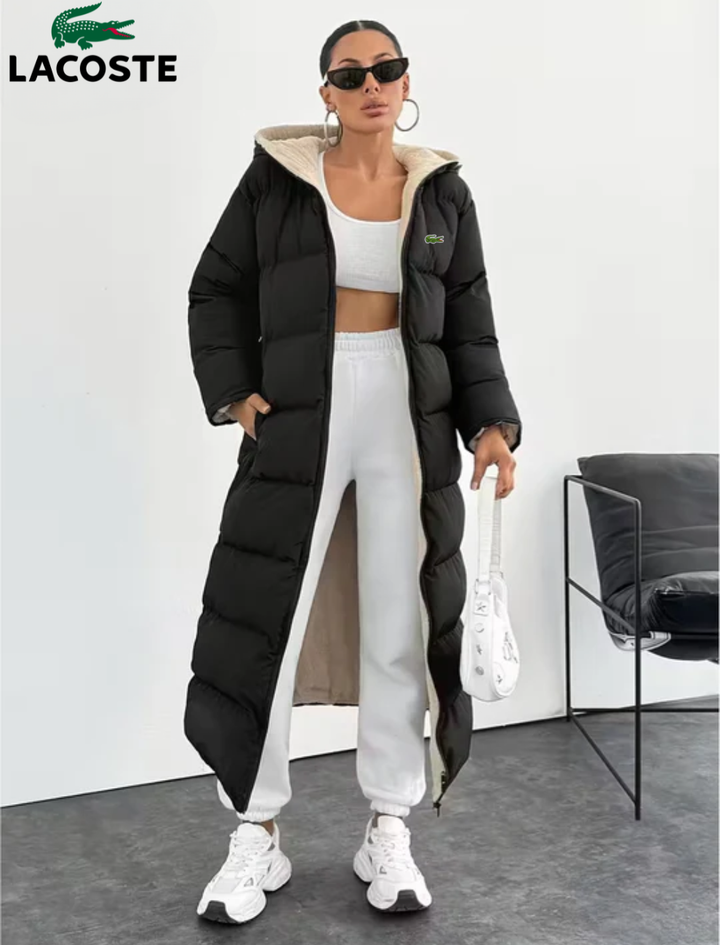 Long Puffer Coat with Hood and Sherpa Lining || CLEARANCE PRICE