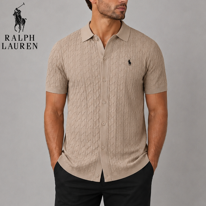 Textured Cable Knit Polo || Clearance Sale
