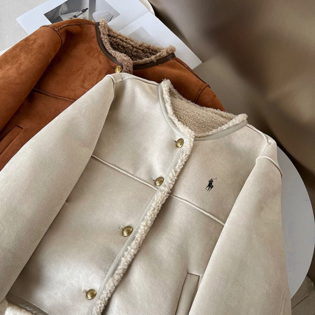 Comfortable Elegance The Shearling-Trim Jacket