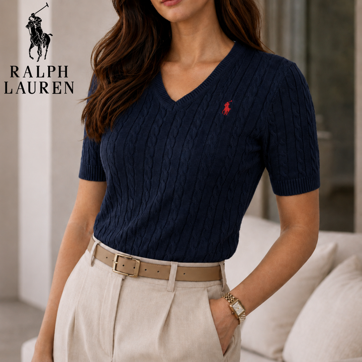 LuxeKnit V-Neck Tee || Clearance Sale