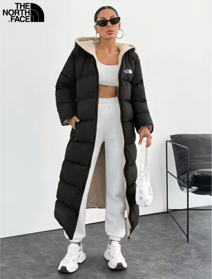 Long Puffer Coat with Hood and Sherpa Lining || CLEARANCE PRICE
