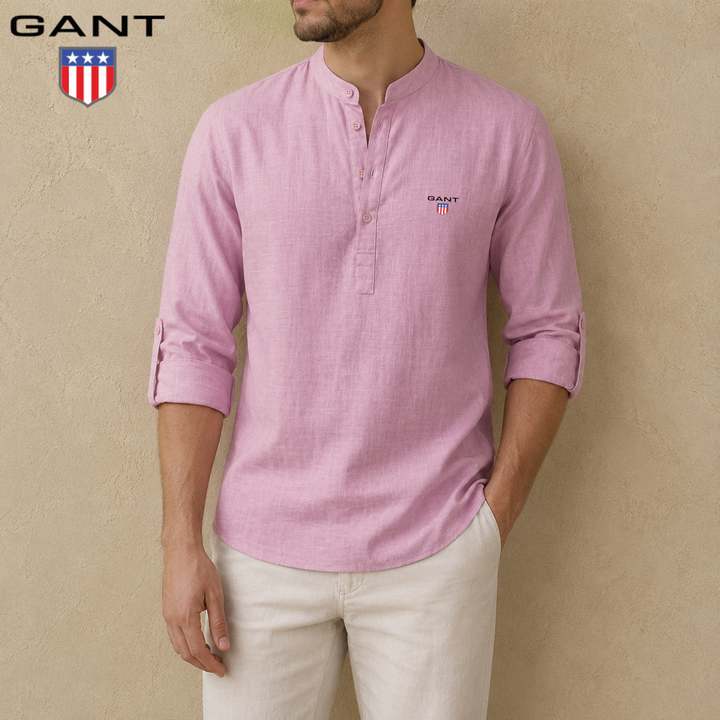 Linen Henley Shirt || Clearance Sale
