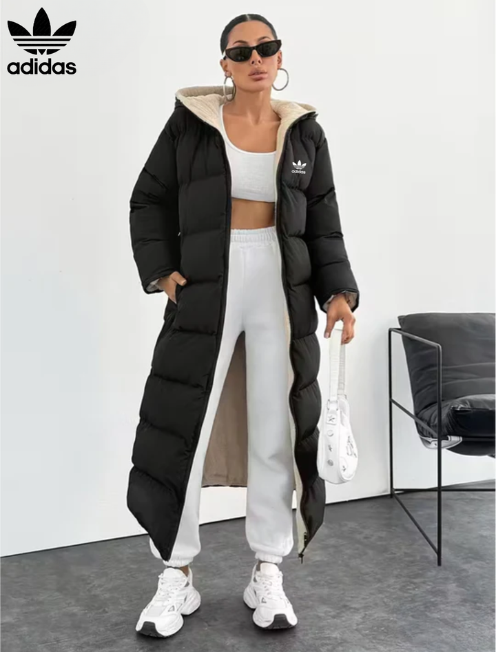 Long Puffer Coat with Hood and Sherpa Lining || CLEARANCE PRICE