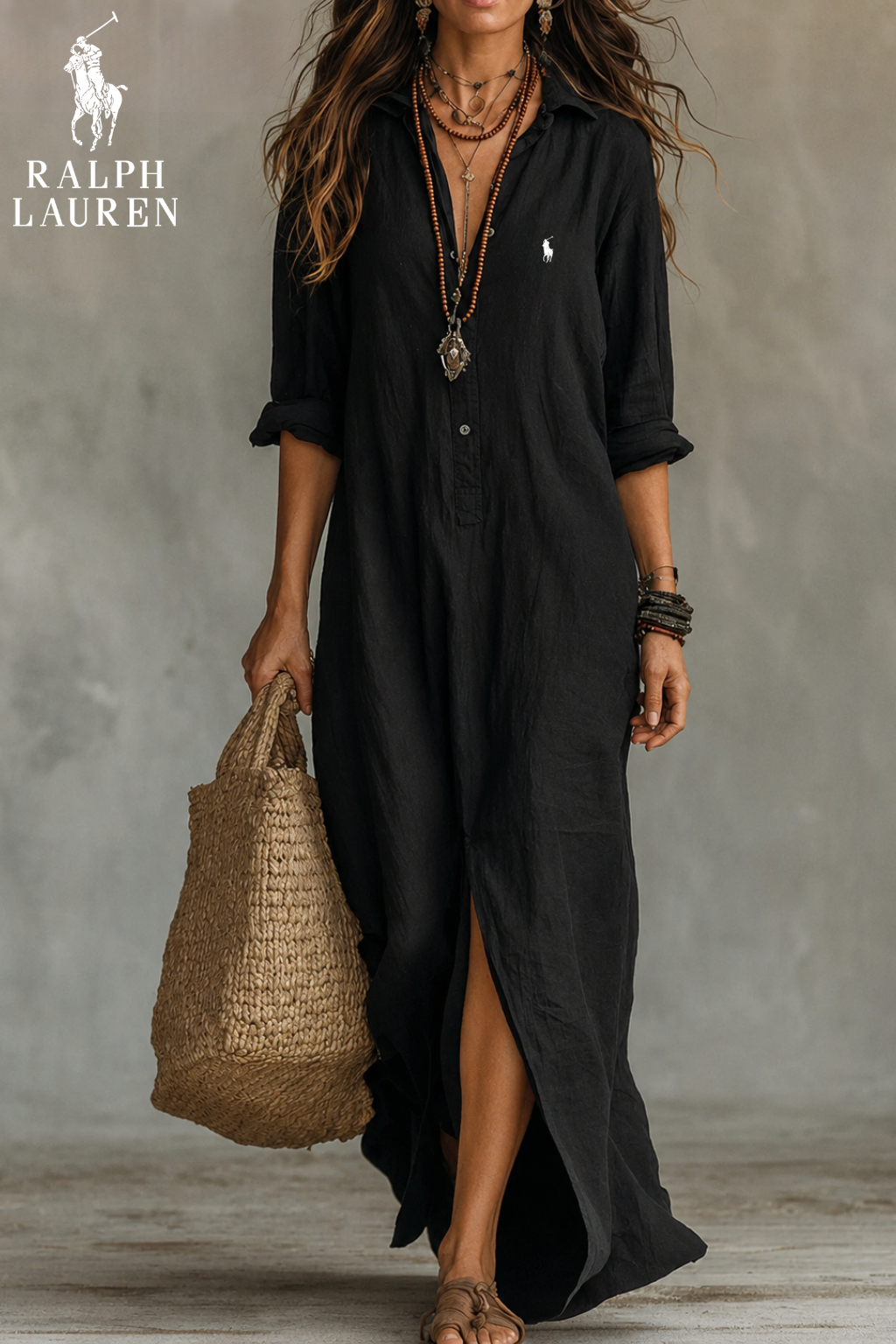 Coastal Breeze Maxi Shirt Dress || Clearance Sale