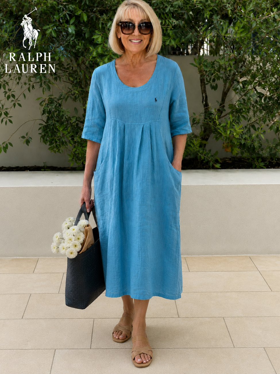 Coastal Linen Pleated Midi || Clearance Sale