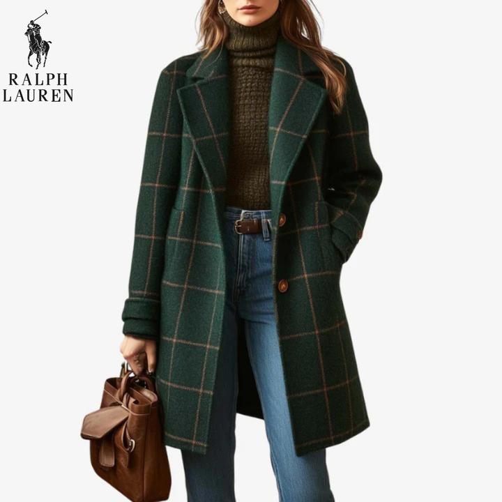 Timeless Checkered Wool Coat || Clearance Sale