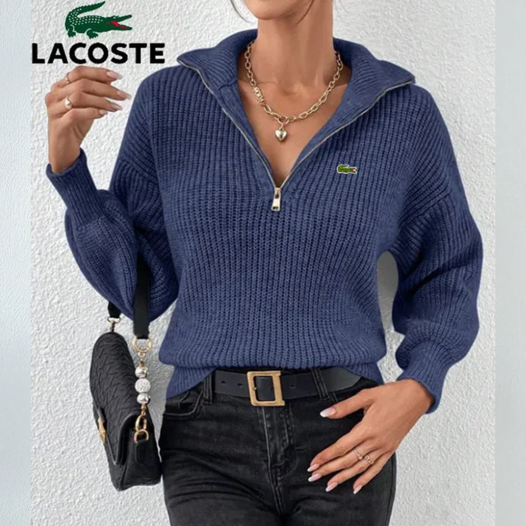 Modern Zip-Neck Knit Top || Clearance Sale
