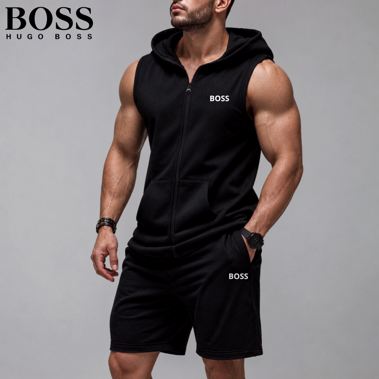 Sleeveless Hoodie & Shorts Set || Clearance Sale