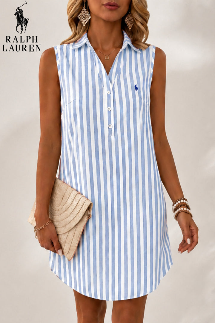 Luna Stripe Shirt Dress || Clearance Sale
