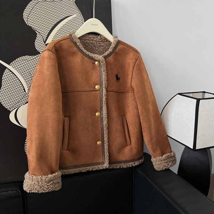 Comfortable Elegance The Shearling-Trim Jacket