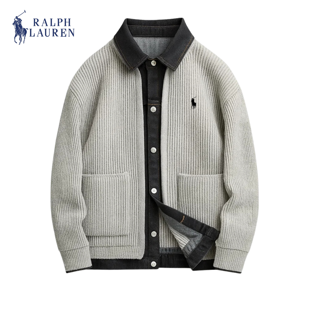 Ribbed Knit Denim Jacket || Clearance Sale