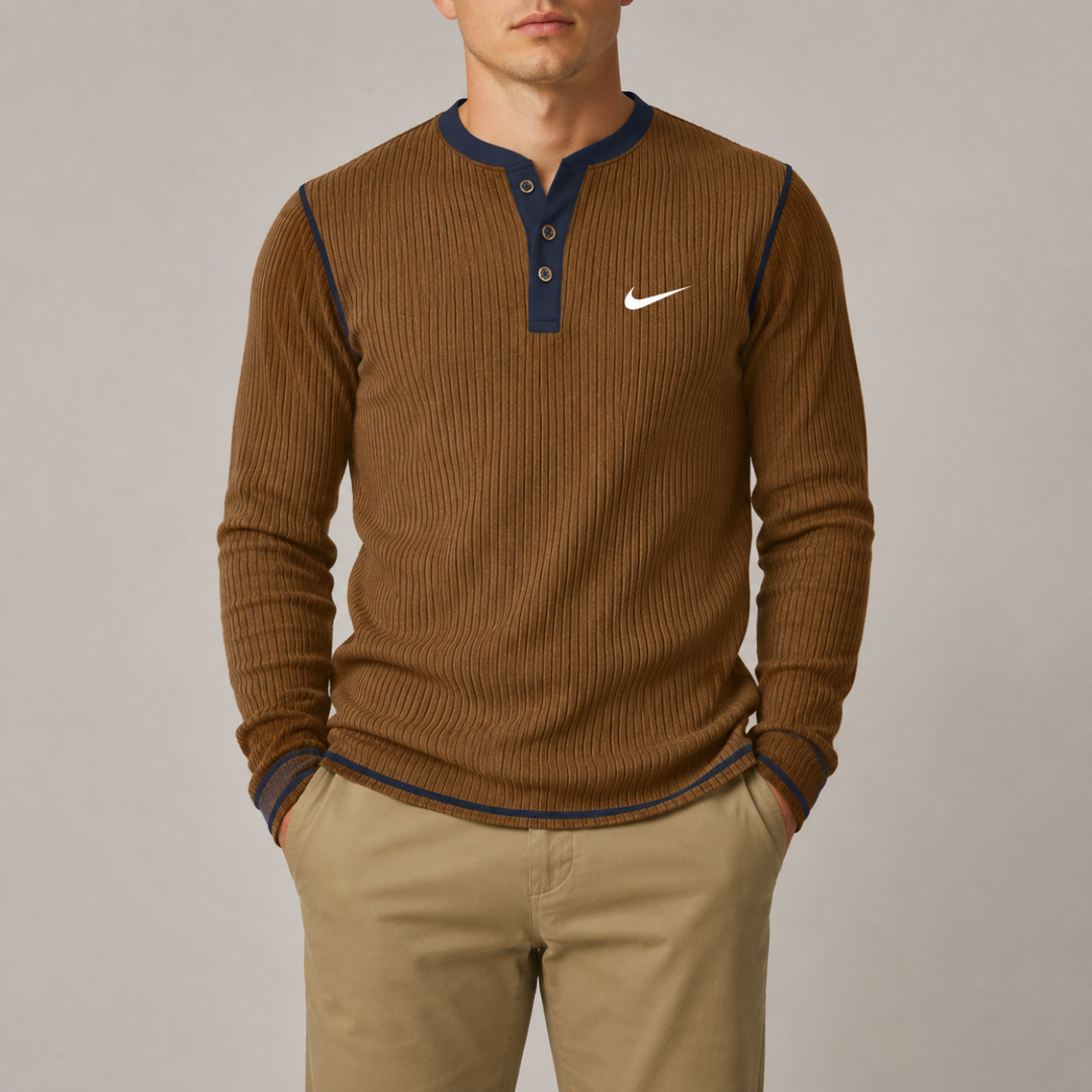 Ribbed Henley Knit - Clearance Sale