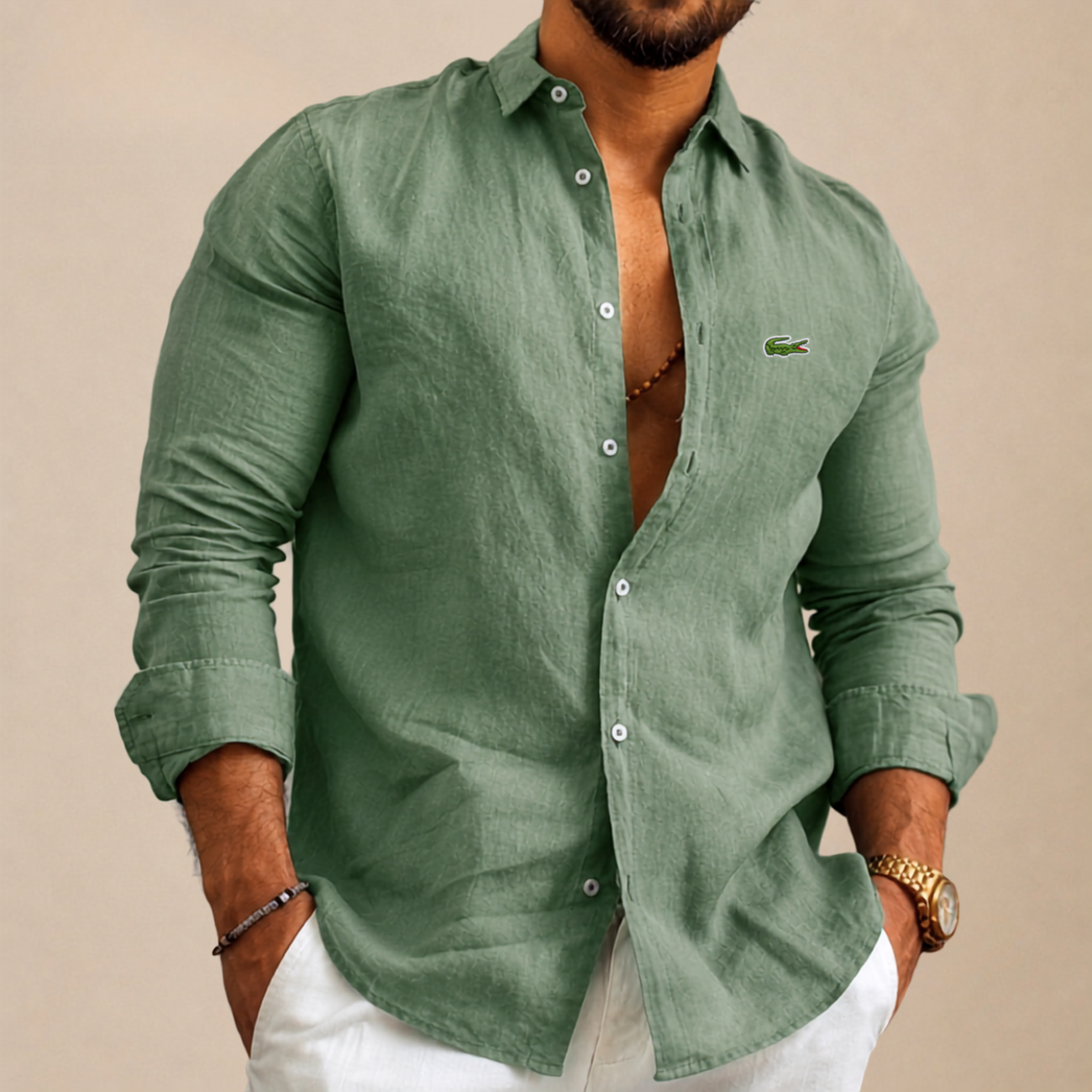 Button-Up Shirt with a Relaxed Fit - Clearance Sale