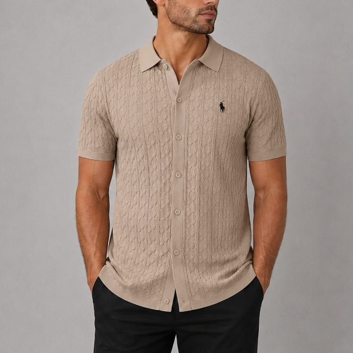 Textured Cable Knit Polo - Clearance Sale