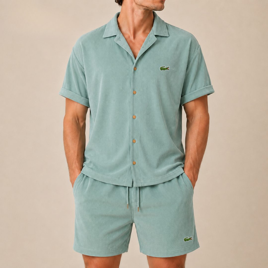 Corduroy Collar Shorts Set - Clearance Sale