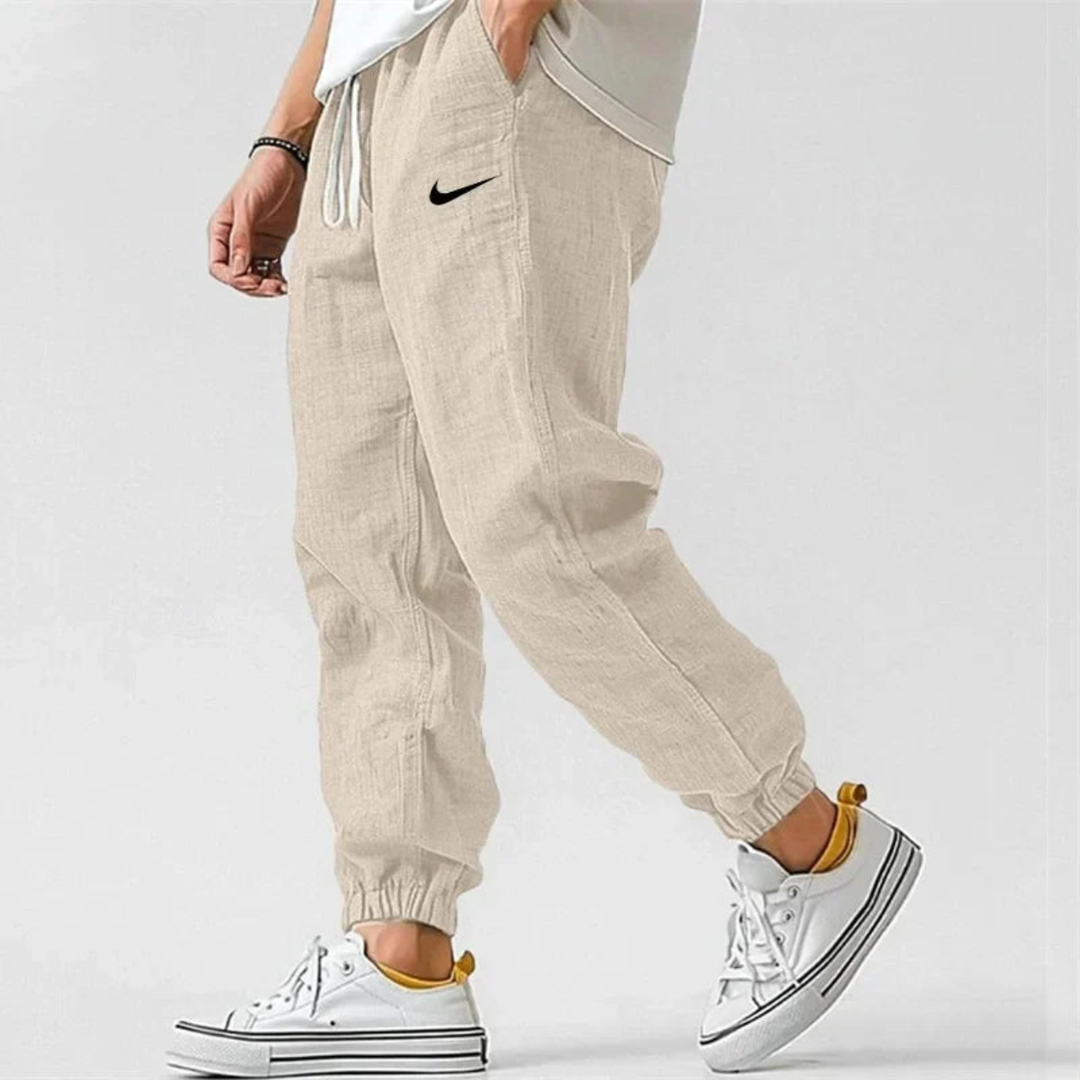 Relaxed Fit Linen Jogger Pants - Clearance Sale