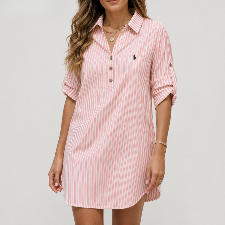 Striped Cotton Shirt Dress - Clearance Sale