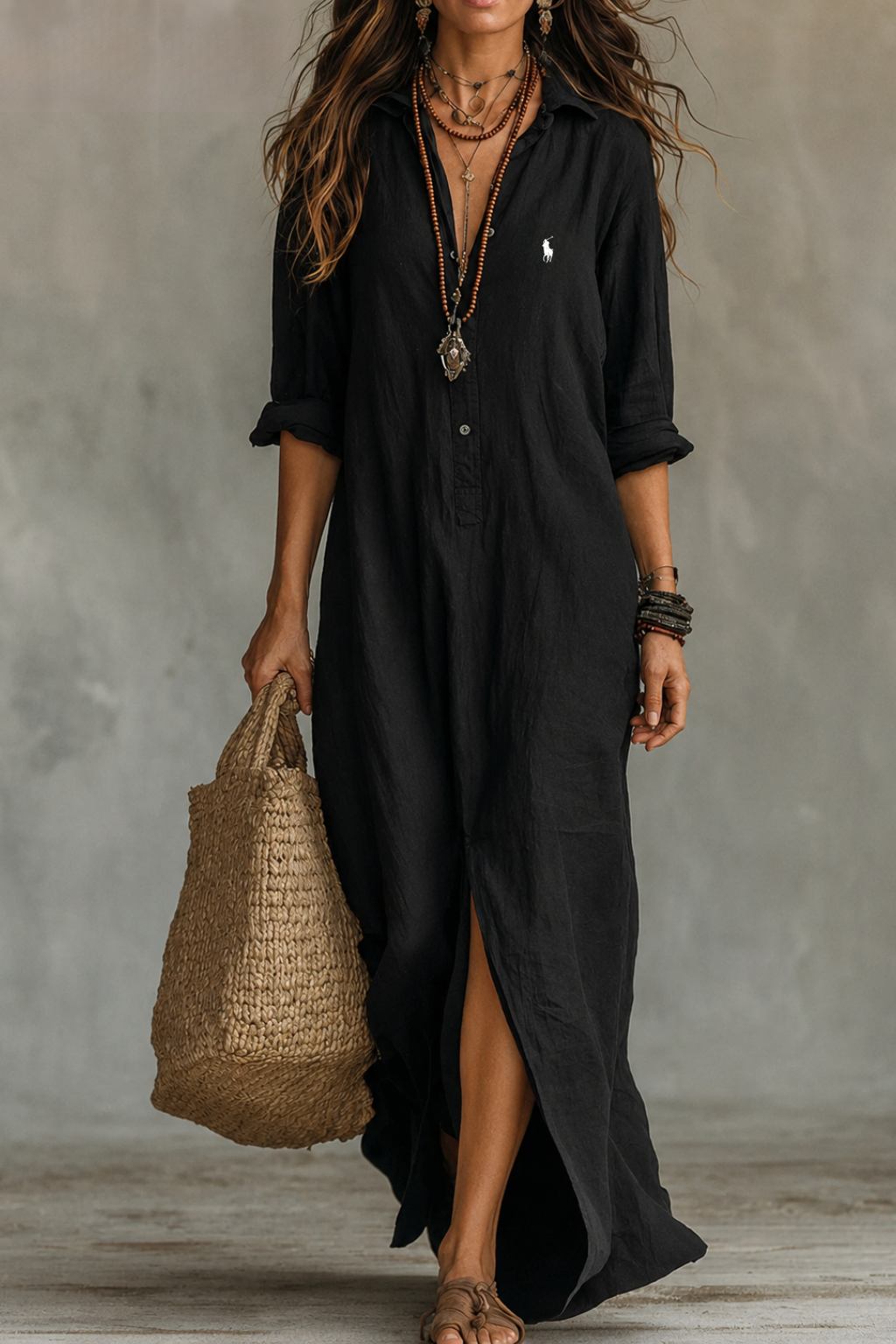Coastal Breeze Maxi Shirt Dress - Clearance Sale