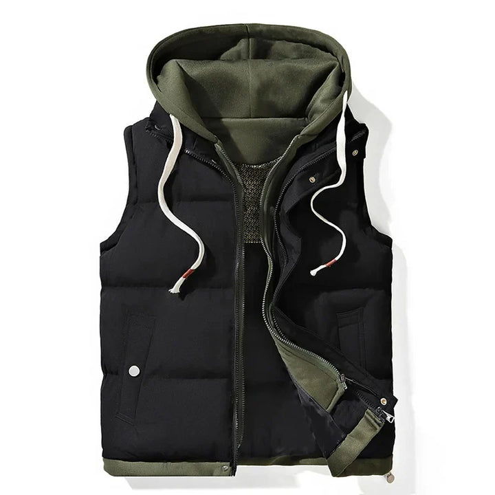 SOFT SHELL HOODED PUFFER GILET