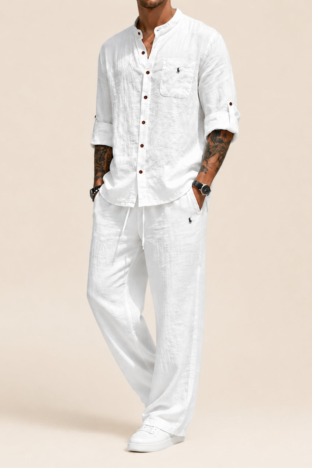 Linen-Cotton Casual Two-Piece Set - Clearance Sale