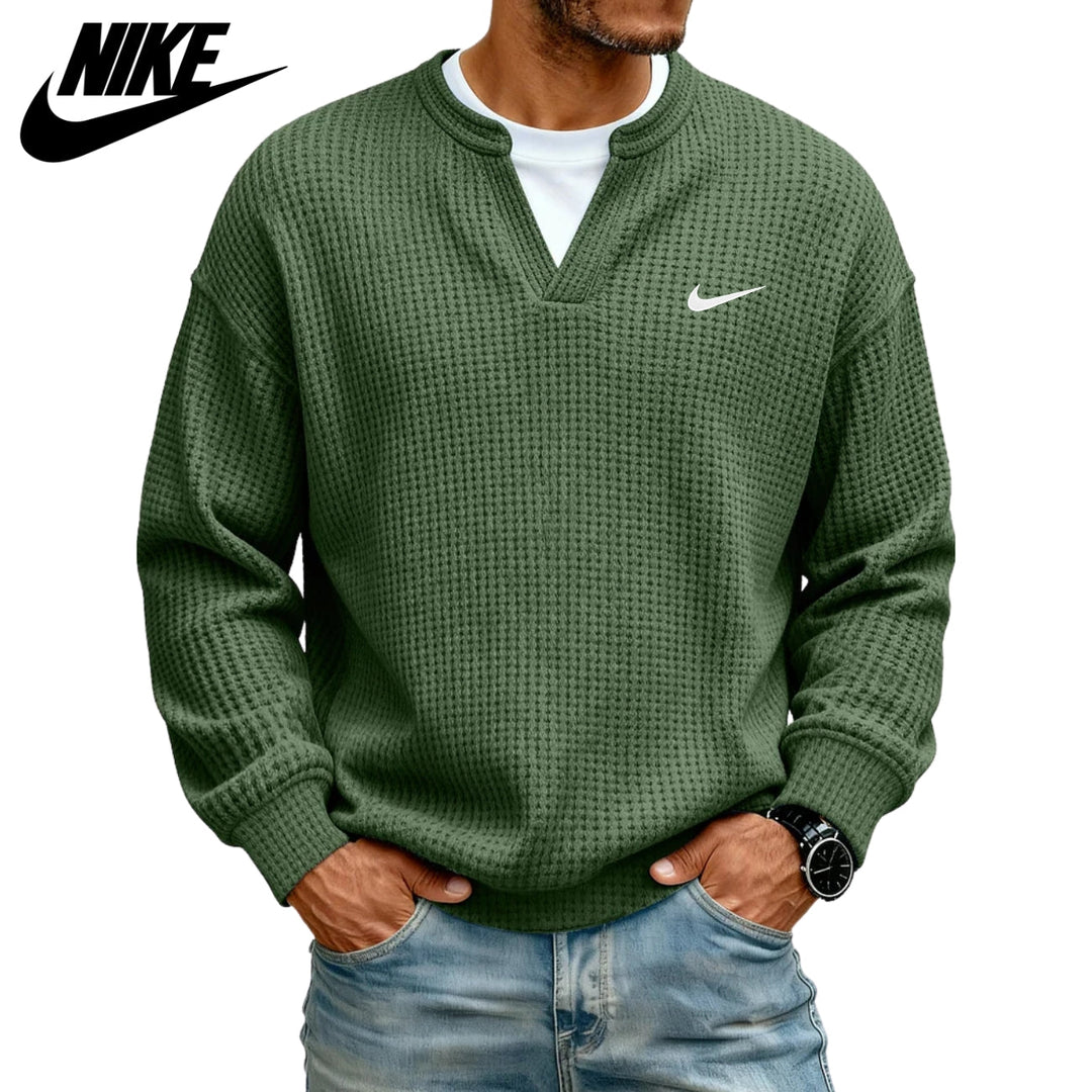 Textured V-Neck Sweatshirt || CLEARANCE SALE