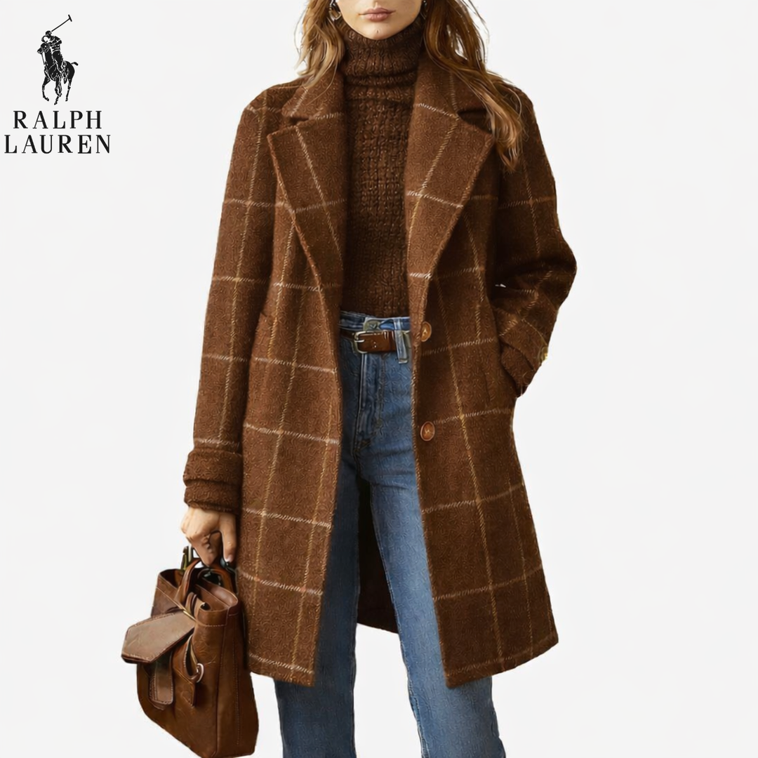 Timeless Checkered Wool Coat || Clearance Sale