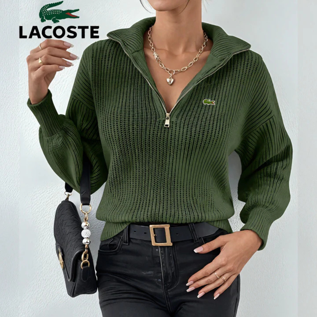 Modern Zip-Neck Knit Top || Clearance Sale