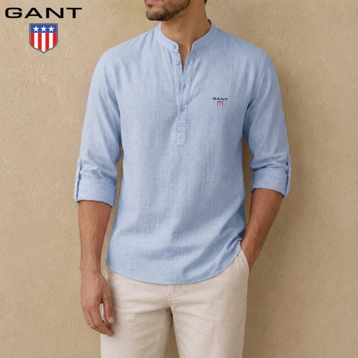 Linen Henley Shirt || Clearance Sale