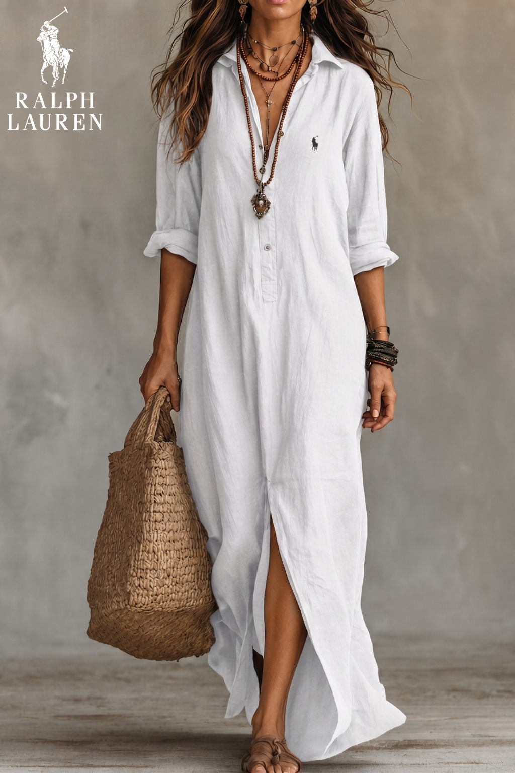 Coastal Breeze Maxi Shirt Dress || Clearance Sale