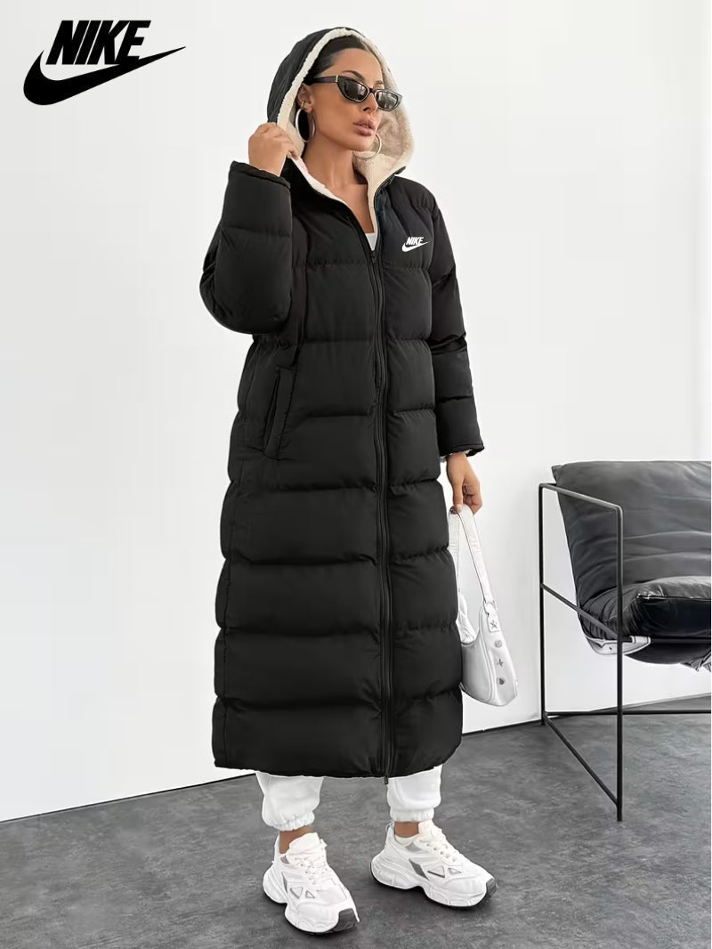 Long Puffer Coat with Hood and Sherpa Lining || CLEARANCE PRICE