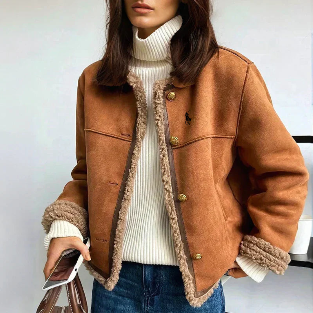 Comfortable Elegance The Shearling-Trim Jacket