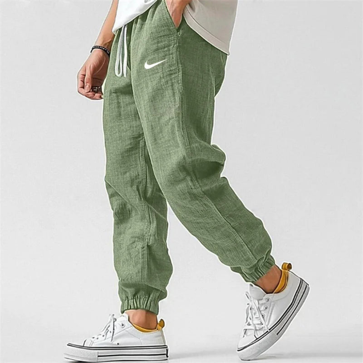 Relaxed Fit Linen Jogger Pants - Clearance Sale