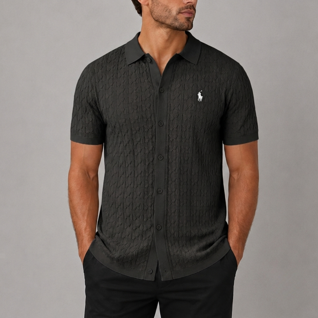 Textured Cable Knit Polo - Clearance Sale