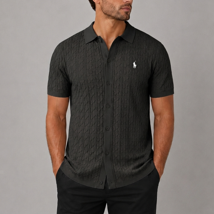 Textured Cable Knit Polo - Clearance Sale