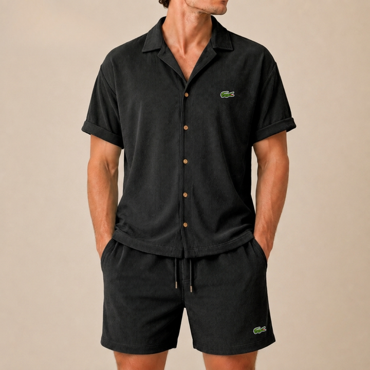Corduroy Collar Shorts Set - Clearance Sale