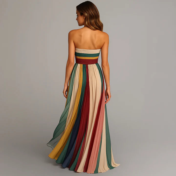 Leontine | Pleated Strapless Maxi Dress