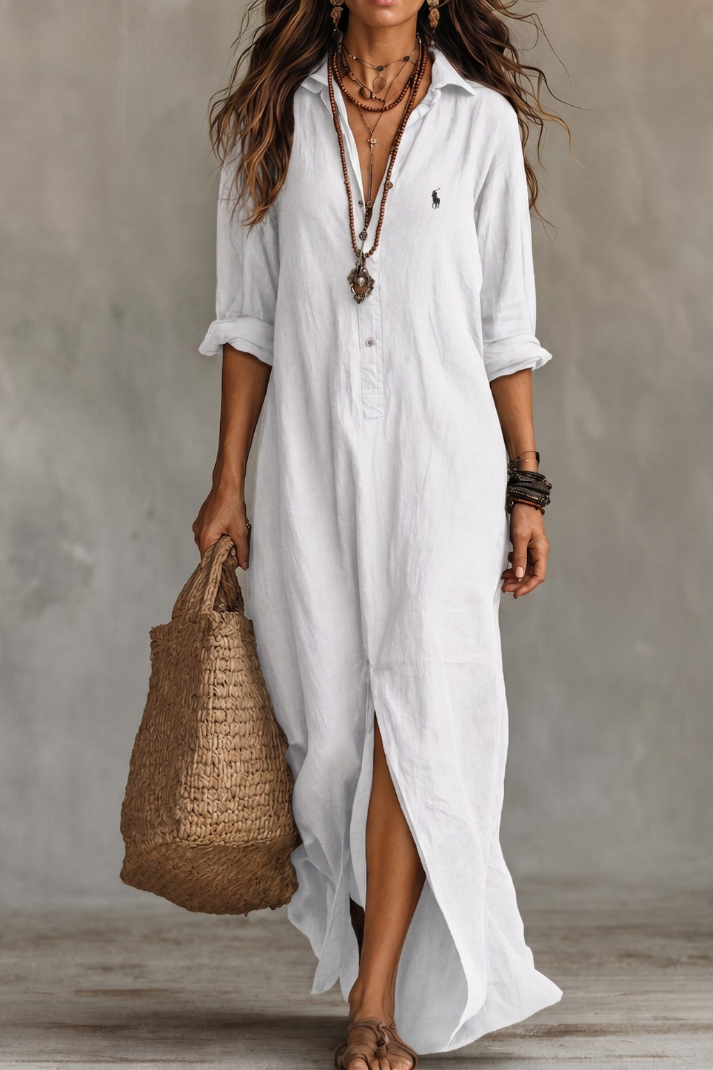 Coastal Breeze Maxi Shirt Dress - Clearance Sale
