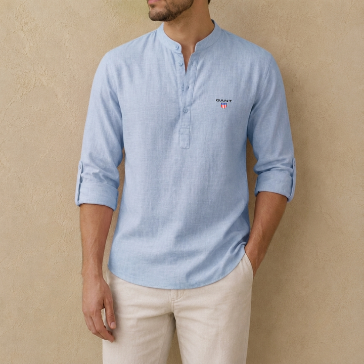 Linen Henley Shirt - Clearance Sale