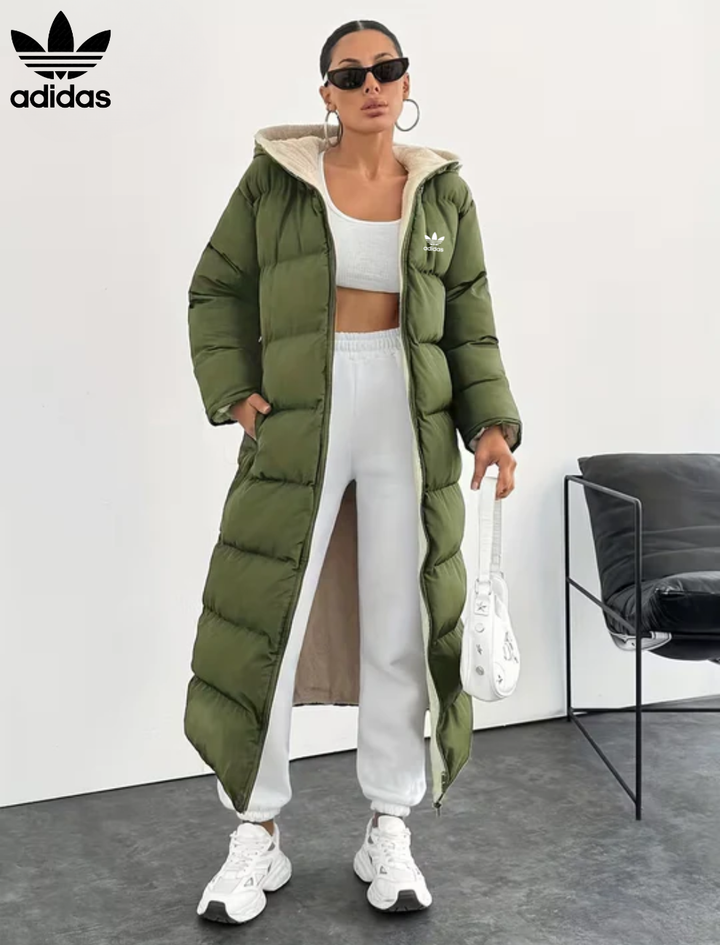 Long Puffer Coat with Hood and Sherpa Lining || CLEARANCE PRICE