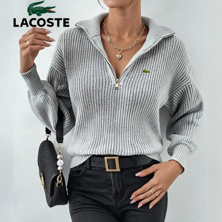 Modern Zip-Neck Knit Top || Clearance Sale
