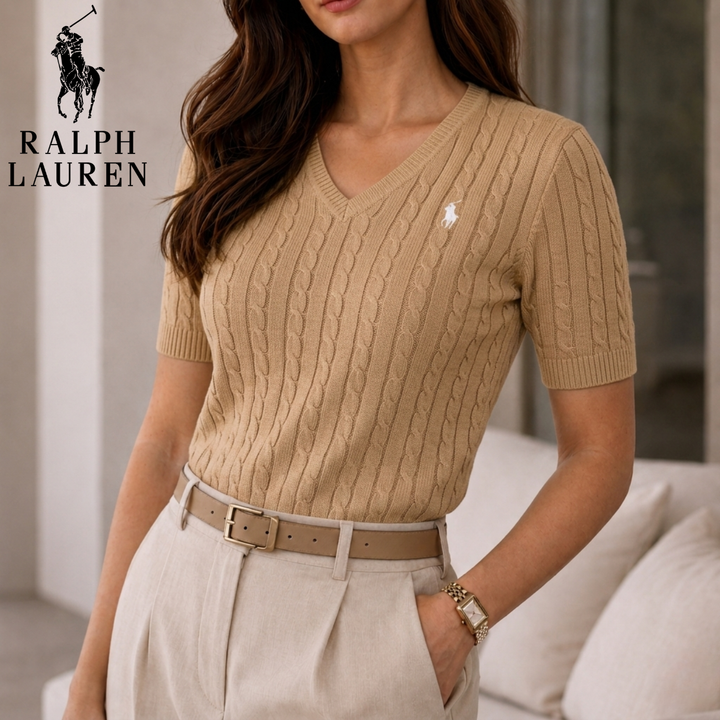 LuxeKnit V-Neck Tee || Clearance Sale