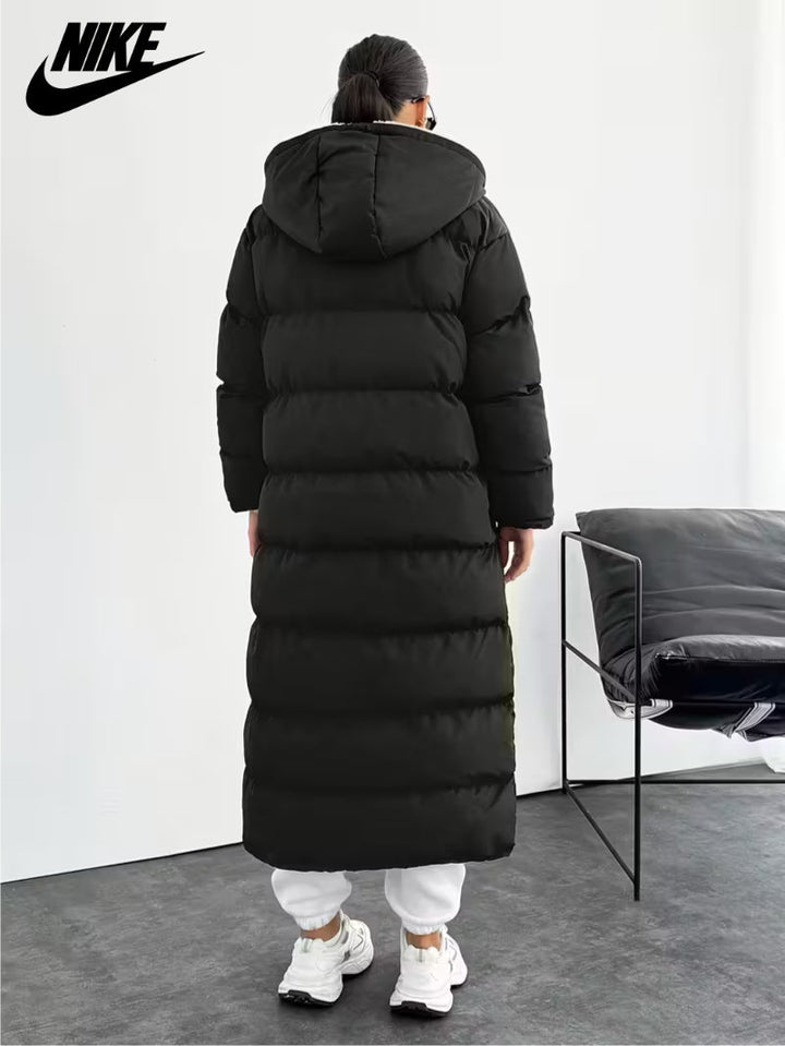 Long Puffer Coat with Hood and Sherpa Lining || CLEARANCE PRICE