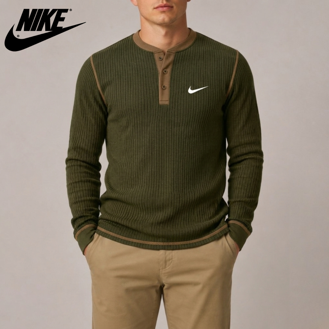 Ribbed Henley Knit || Clearance Sale