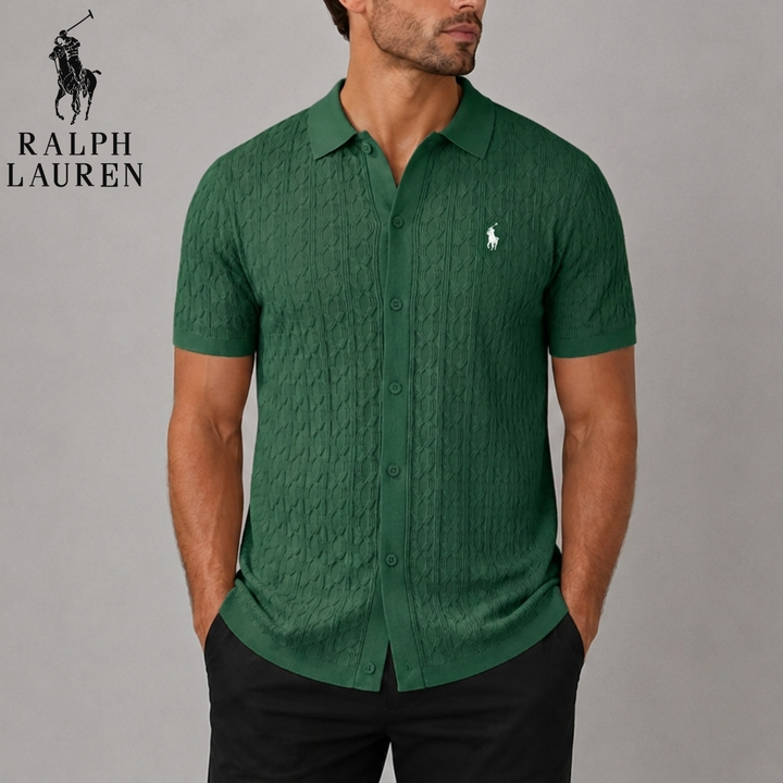 Textured Cable Knit Polo || Clearance Sale