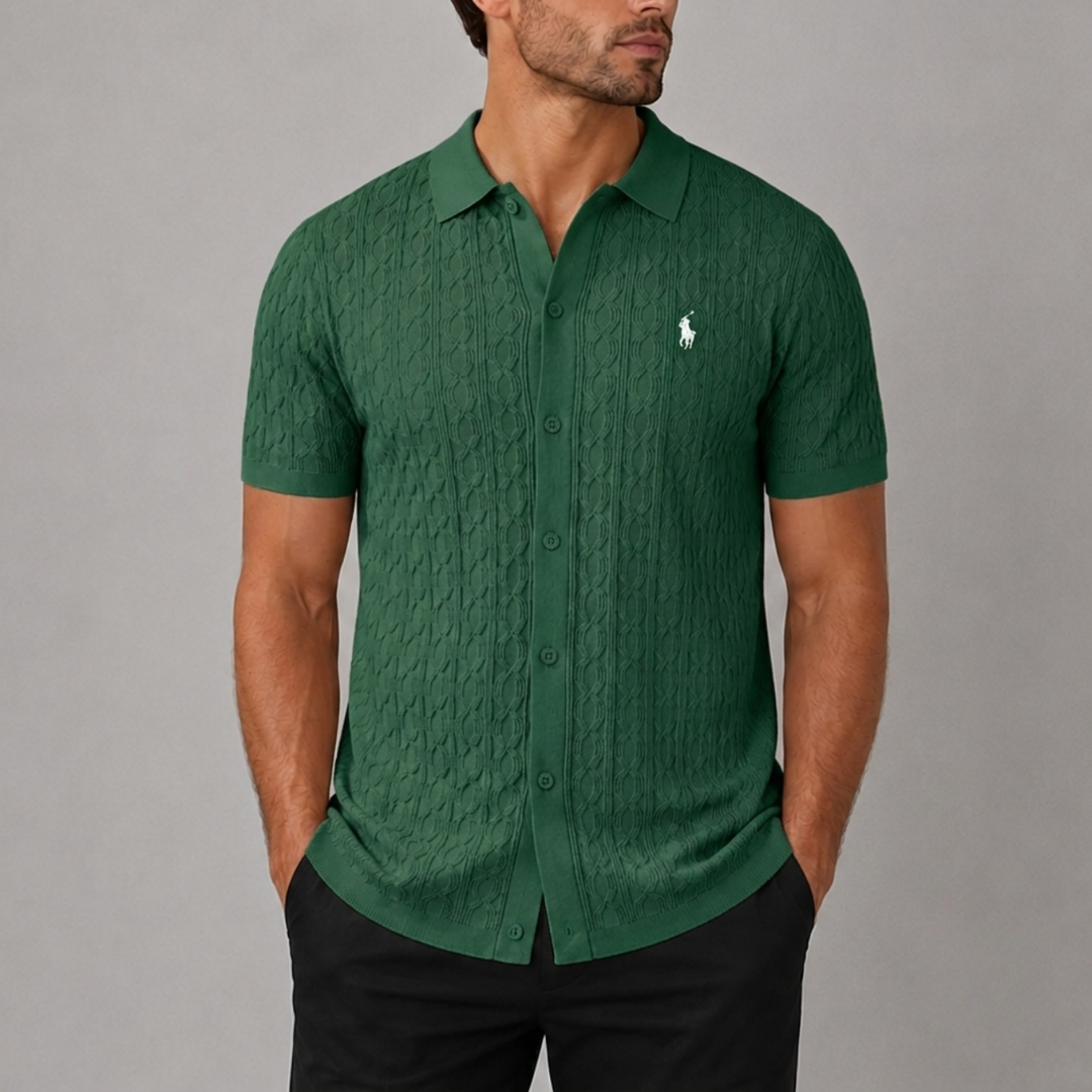Textured Cable Knit Polo - Clearance Sale