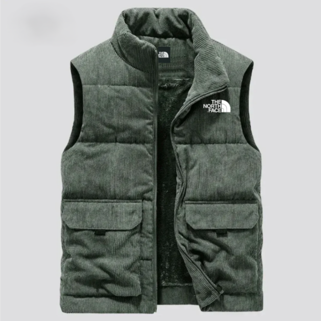 Corduroy Insulated Vest with Plush Lining - Clearance Sale