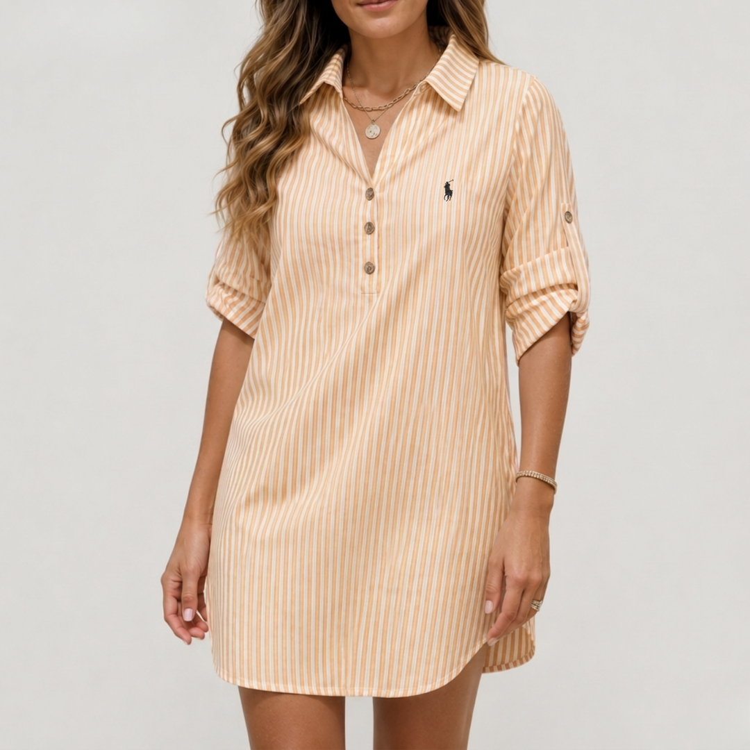 Striped Cotton Shirt Dress - Clearance Sale
