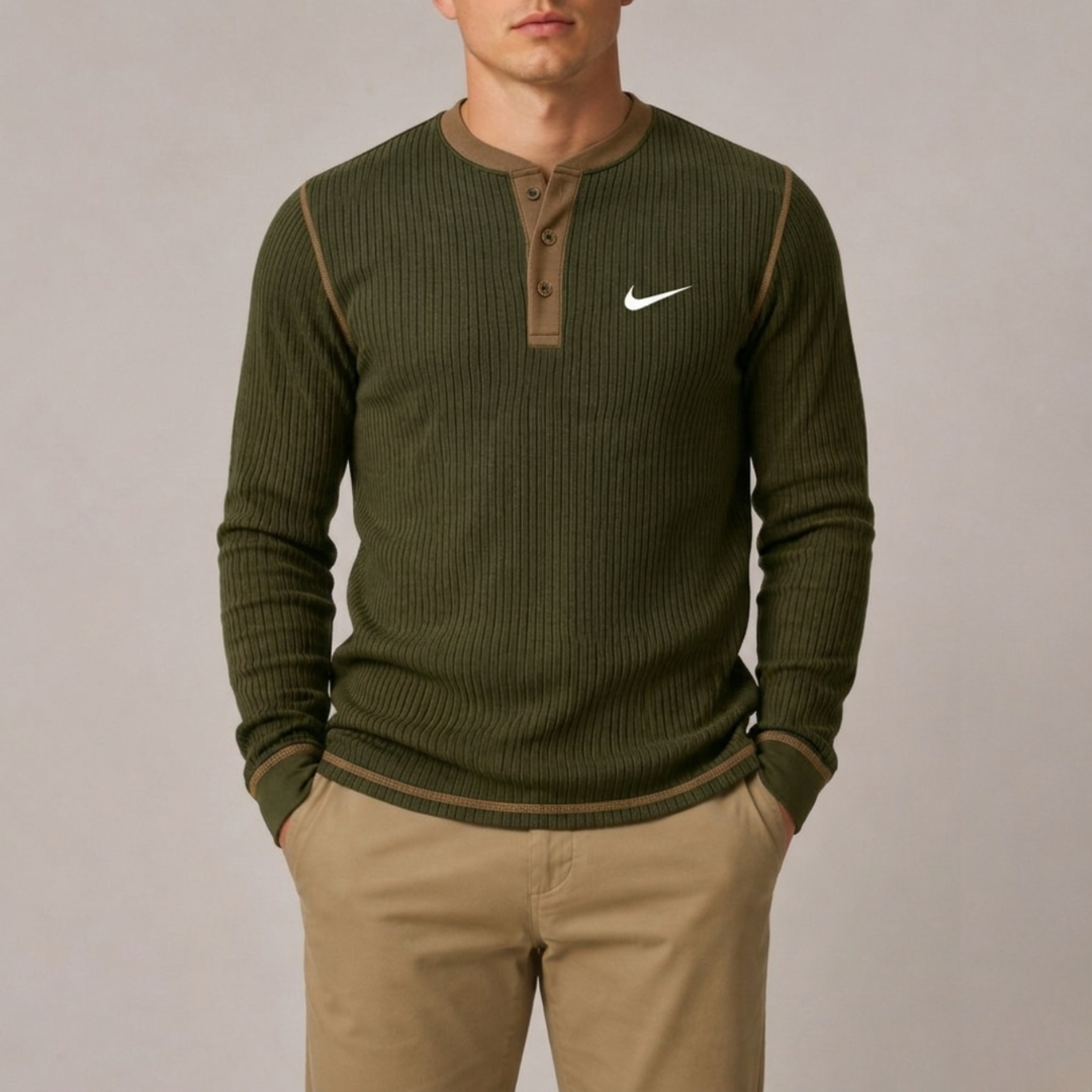Ribbed Henley Knit - Clearance Sale
