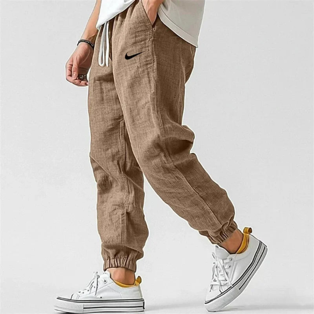Relaxed Fit Linen Jogger Pants - Clearance Sale